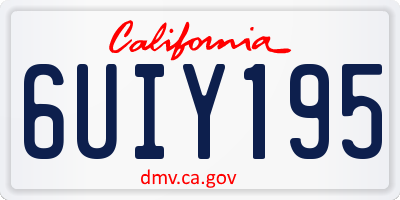 CA license plate 6UIY195
