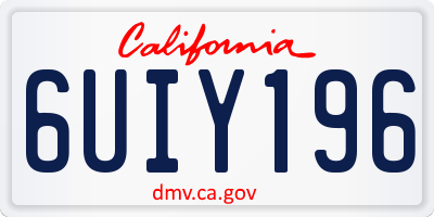 CA license plate 6UIY196