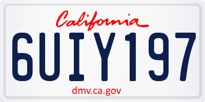 CA license plate 6UIY197