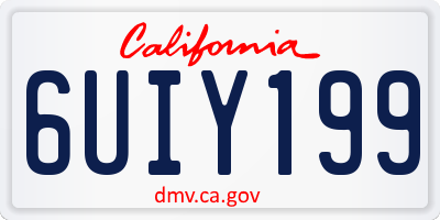 CA license plate 6UIY199
