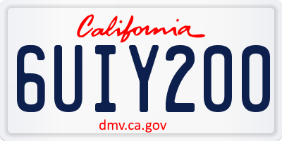 CA license plate 6UIY200