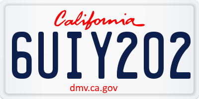 CA license plate 6UIY202