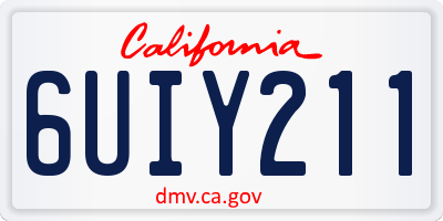 CA license plate 6UIY211