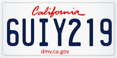 CA license plate 6UIY219