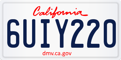 CA license plate 6UIY220