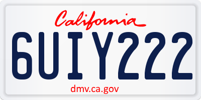CA license plate 6UIY222