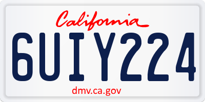 CA license plate 6UIY224