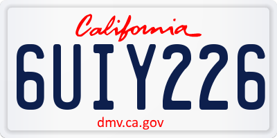 CA license plate 6UIY226