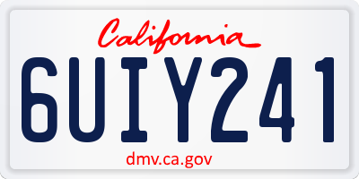 CA license plate 6UIY241