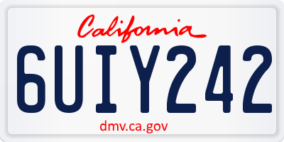 CA license plate 6UIY242