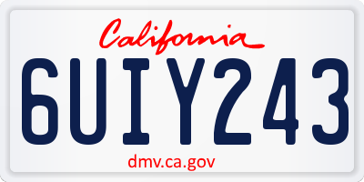 CA license plate 6UIY243