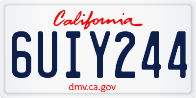 CA license plate 6UIY244