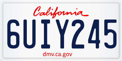 CA license plate 6UIY245