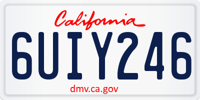 CA license plate 6UIY246