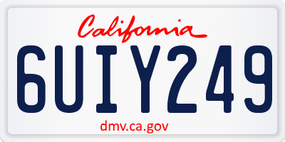 CA license plate 6UIY249
