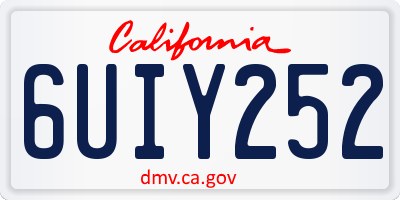 CA license plate 6UIY252