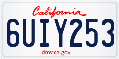 CA license plate 6UIY253