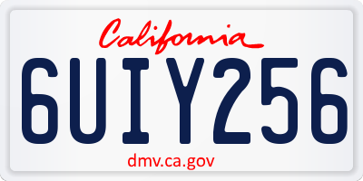 CA license plate 6UIY256