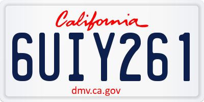 CA license plate 6UIY261