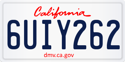 CA license plate 6UIY262