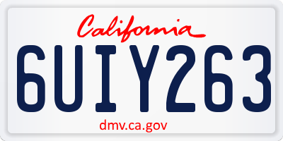 CA license plate 6UIY263