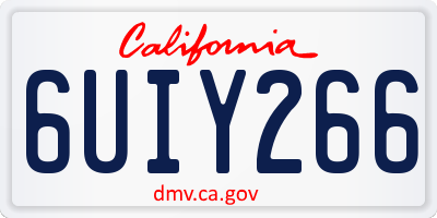 CA license plate 6UIY266