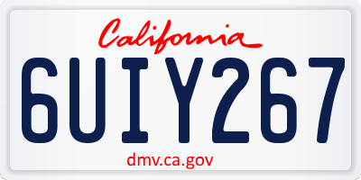 CA license plate 6UIY267