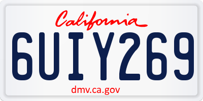 CA license plate 6UIY269