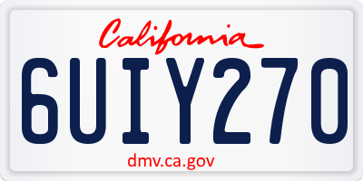 CA license plate 6UIY270