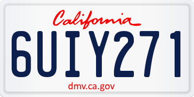 CA license plate 6UIY271