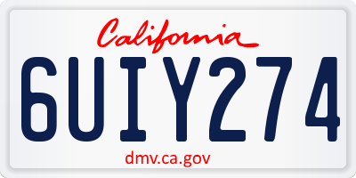 CA license plate 6UIY274