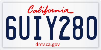 CA license plate 6UIY280