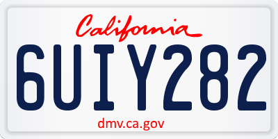 CA license plate 6UIY282
