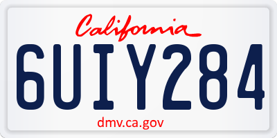 CA license plate 6UIY284