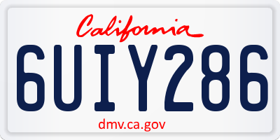 CA license plate 6UIY286