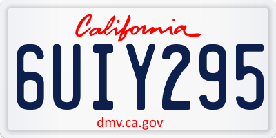 CA license plate 6UIY295
