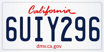 CA license plate 6UIY296