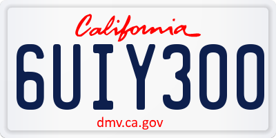 CA license plate 6UIY300