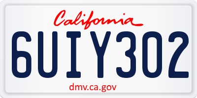 CA license plate 6UIY302