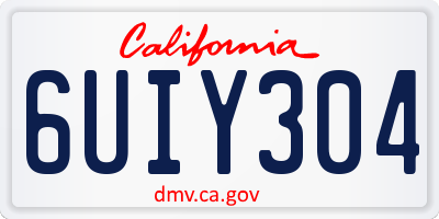 CA license plate 6UIY304