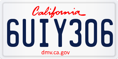 CA license plate 6UIY306