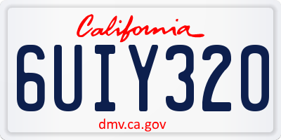 CA license plate 6UIY320