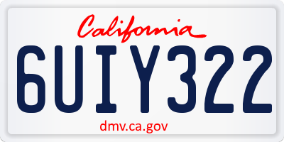 CA license plate 6UIY322