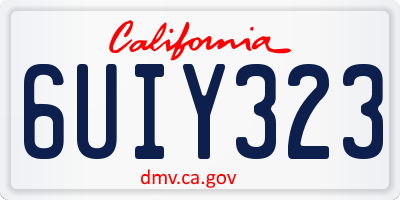 CA license plate 6UIY323