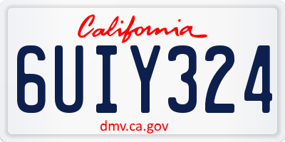 CA license plate 6UIY324