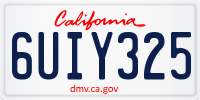 CA license plate 6UIY325