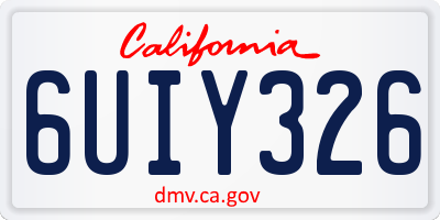 CA license plate 6UIY326