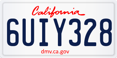 CA license plate 6UIY328