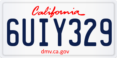 CA license plate 6UIY329