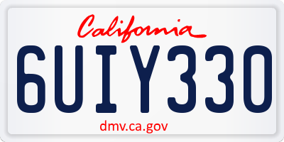 CA license plate 6UIY330